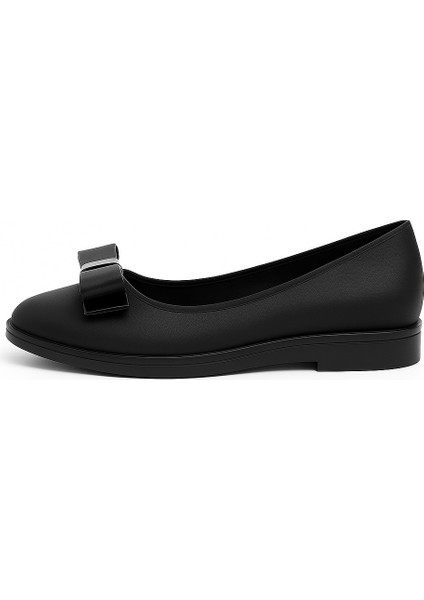 Siyah Fiyonklu Hakiki Deri Ortopedik Termo Kaymaz Taban Kız Çocuk Babet - Ayakkabı modelleri