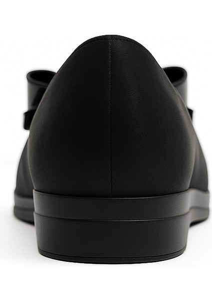 Siyah Fiyonklu Hakiki Deri Ortopedik Termo Kaymaz Taban Kız Çocuk Babet - Ayakkabı fırsatları