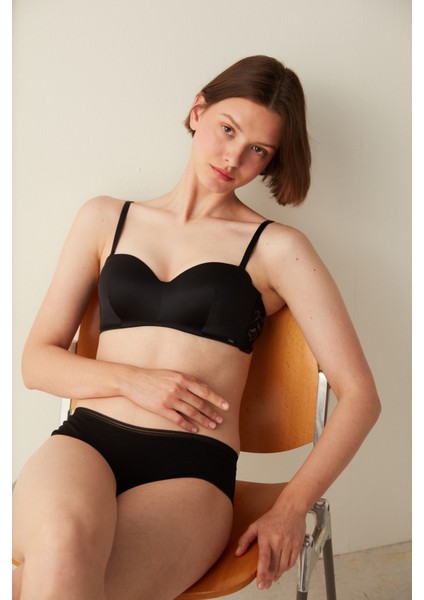 Easy Pamuklu Trim Siyah Hipster Külot