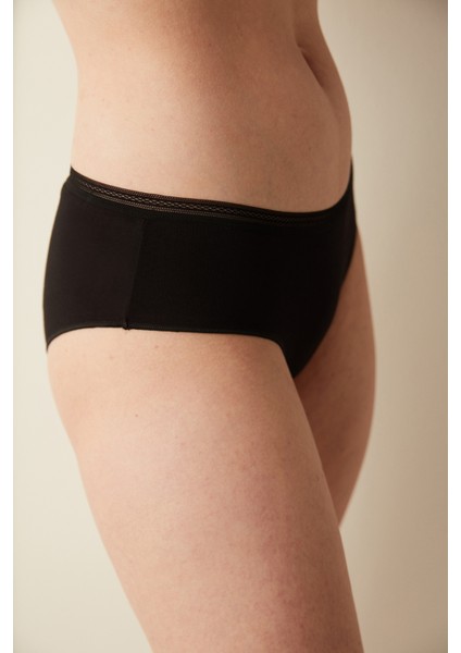 Easy Pamuklu Trim Siyah Hipster Külot