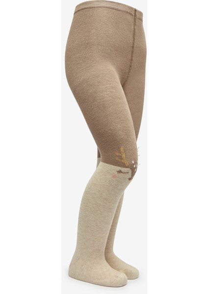 Pretty Sweet Deer Bej Külotlu Çorap