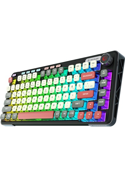 Eira Transparan Hot Swap 2.4G + BT Wireless RGB Gasket Oil Switch Türkçe Q Pudding PBT Keycaps Mekanik Klavye modelleri