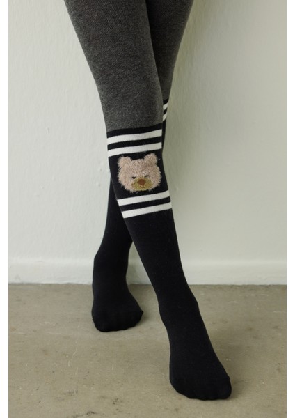 Pretty Bear Siyah Külotlu Çorap