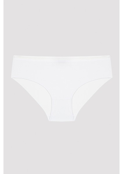 Easy Pamuklu Trim Beyaz Hipster Külot