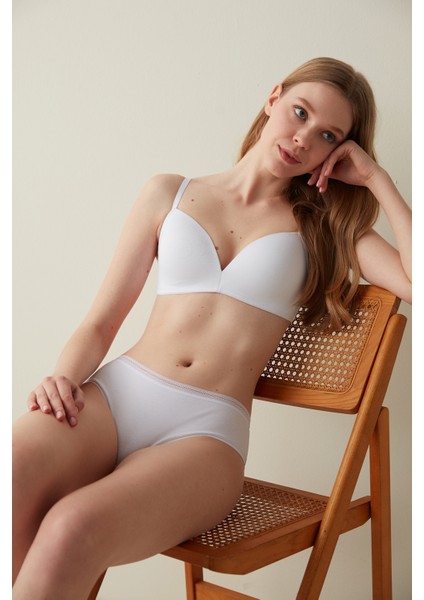 Easy Pamuklu Trim Beyaz Hipster Külot