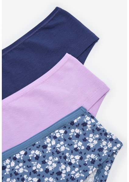 Vintage Floral 3lü Çok Renkli Hipster Külot