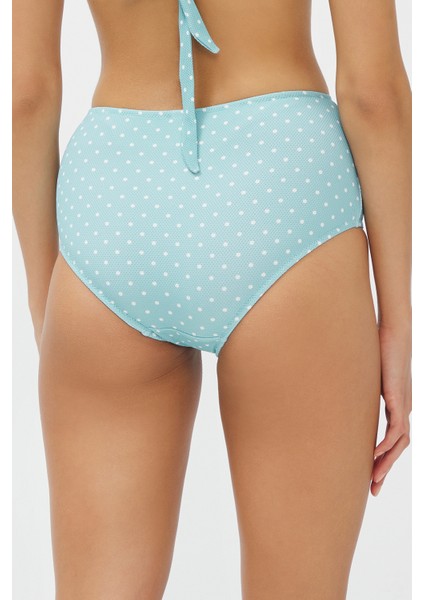 Mint Yeşili Nora High Ruffle Bikini Altı