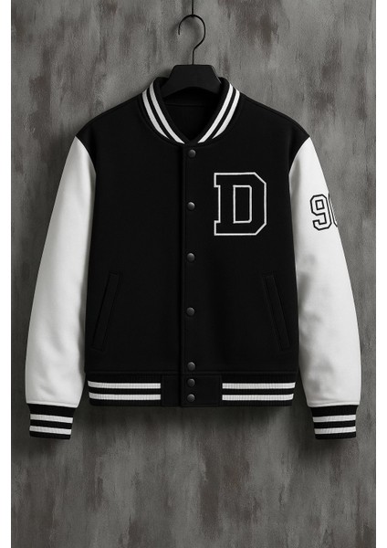 Erkek Premium Oversize Siyah Kot Kolej Mont