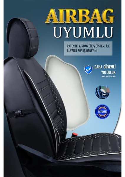 Volkswagen Amarok Deri Oto Koltuk Kılıfı Ön Arka Set Plus Serisi Siyah Beyaz Scr indirimleri