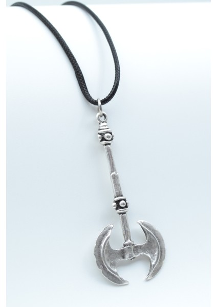 Balta Gümüş Kaplama Deri İp Kolye