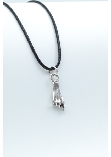 Nah El Hareketi Gümüş Kaplama Deri İp Kolye