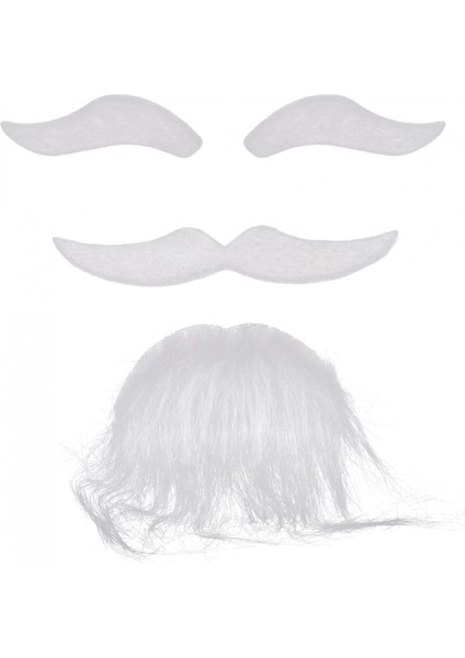 Beyaz Renk Kendinden Yapışkanlı Takma Sakal Bıyık ve Kaş Seti (K95) fırsatları