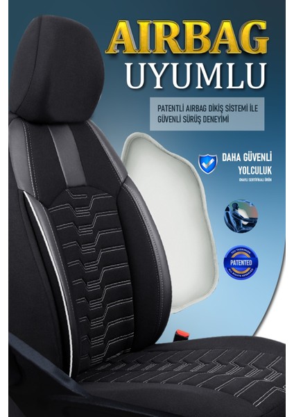 Volvo XC70 Deri Detaylı Oto Koltuk Kılıfı Ön Arka Takım Platinium Seri Siyah Beyaz Scr indirimleri