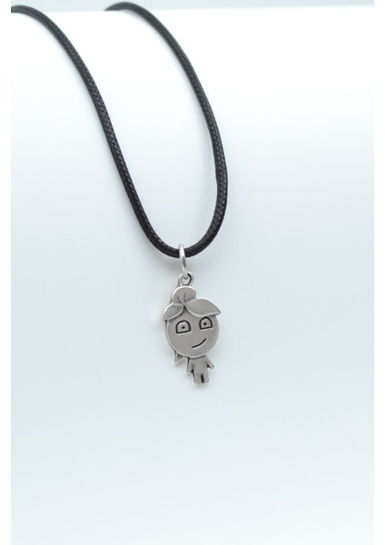 Minimal Su Gümüş Kaplama Deri İp Kolye