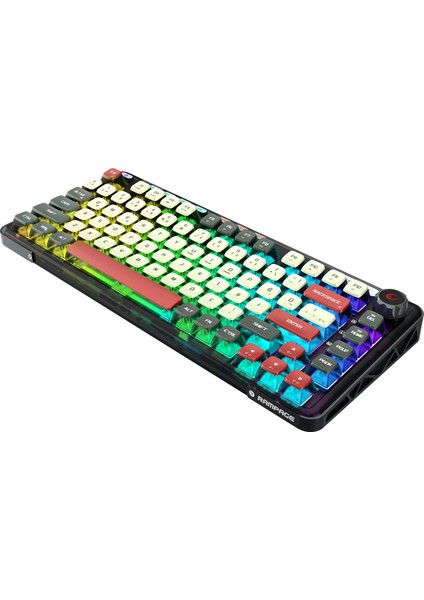 Eira Transparan Hot Swap 2.4G + BT Wireless RGB Gasket Oil Switch Türkçe Q Pudding PBT Keycaps Mekanik Klavye indirimleri