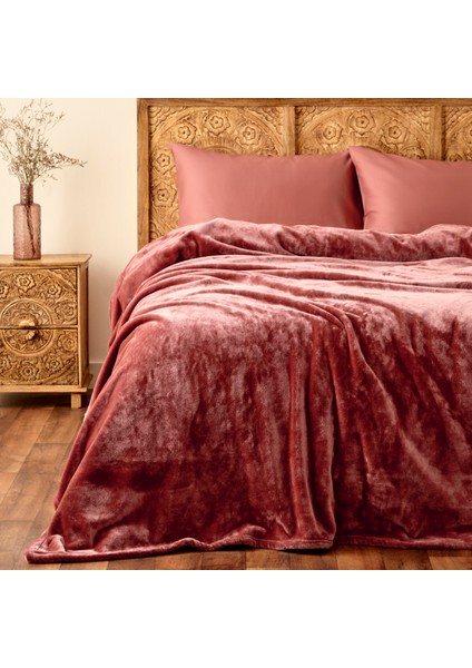 Shelly Wellsoft Çift Kişilik Battaniye Rose (200X220 Cm)