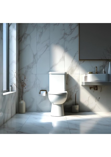 Alize Beyaz Kanallı Alttan Çıkışlı Klozet Takımı ALZ6003, Nkp İnci Yavaş Kapak