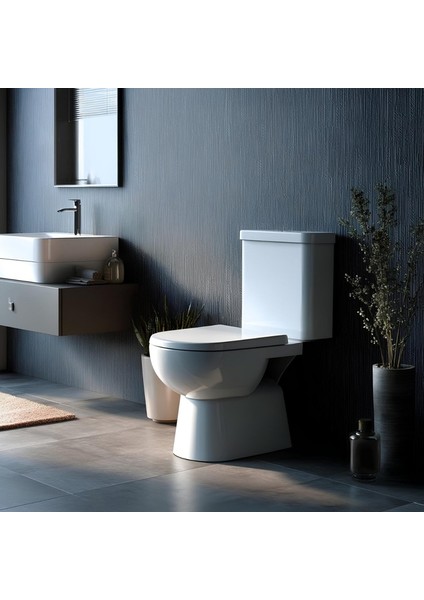Alize Beyaz Kanallı Alttan Çıkışlı Klozet Takımı ALZ6003, Nkp İnci Yavaş Kapak