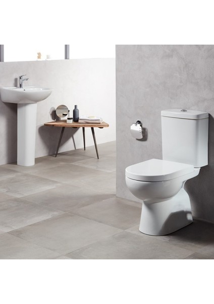 Alize Beyaz Kanallı Alttan Çıkışlı Klozet Takımı ALZ6003, Nkp İnci Yavaş Kapak
