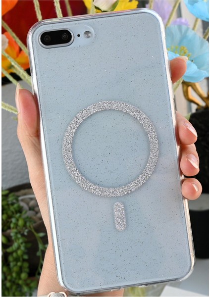 Iphone 7 Plus ve 8 Plus Uyumlu Glitter Magsafe Özellikli Simli Işıltılı Şeffaf Kılıf fiyatları