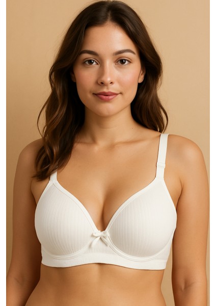Infaity 103 Beyaz C Cup Balenli Dolgusuz Kadın Sütyen