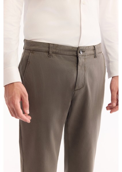 Erkek Gri Haki Klasik Bel Soft Touch Chino Slim Fit Pantolon A52Y3019