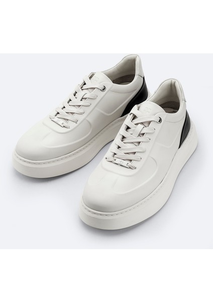 Erkek Beyaz %100 Deri Esnek Taban Hafif Casual Ayakkabı A52Y8019