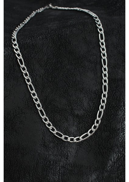 316L Çelik Kalın Figaro Zincir Model Gümüş Renk Erkek Kolye - TJ-ERK1394 indirimleri