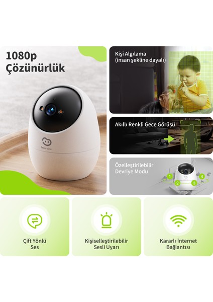 D210 2MP 1080P | Akıllı İç Mekan Wifi IP Güvenlik Kamerası | 360° Hareket Takibi | Renkli Gece Görüşü | Otomatik Takip Özelliği | Bebek ve Ev İç Mekan Kamerası | Beans View by Ezviz fırsatları