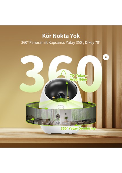 D210 2MP 1080P | Akıllı İç Mekan Wifi IP Güvenlik Kamerası | 360° Hareket Takibi | Renkli Gece Görüşü | Otomatik Takip Özelliği | Bebek ve Ev İç Mekan Kamerası | Beans View by Ezviz