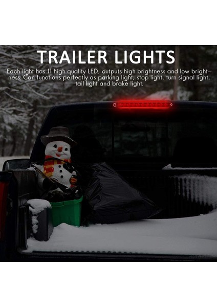 1pcs 16 Inç 11 LED Kırmızı Römork Işık Çubuğu Park Durdurma Sinyalleri Kuyruk Fren Lambası IP65 Su Geçirmez Fren Fragmanı Işaretçisi Kimlik Çubuğu (Yurt Dışından) fırsatları