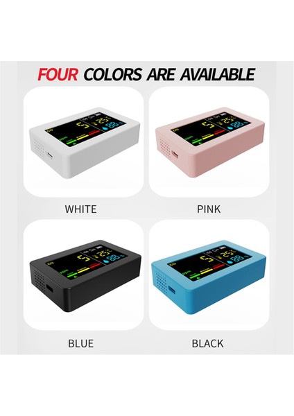 Taşınabilir Hava Kalitesi Ölçer 3 Arada 1 Co Sıcaklık ve Nem Test Cihazı Ses Alarmlı Karbon Monoksit Detektörü (Pembe) (Yurt Dışından) modelleri