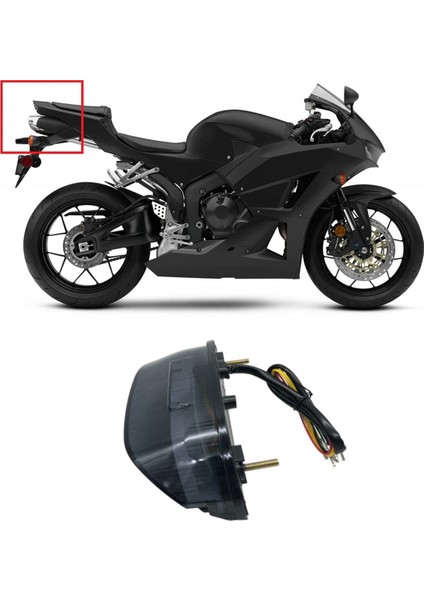 Motosiklet Arka Kuyruk Işık Fren Sinyalleri Honda CBR600RR F5 2013-2023 Aksesuarlar Için Entegre LED Işık - Siyah (Yurt Dışından) fırsatları