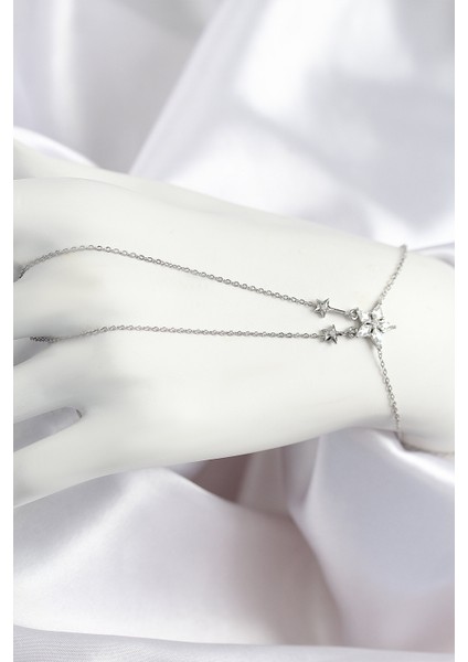 Pirinç Zirkon Taşlı Yıldız Model Gümüş Renk Şahmeran - TJ-SN711 fiyatları