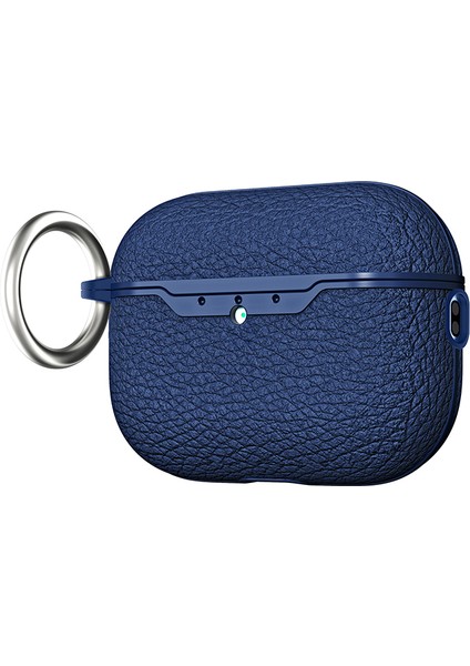 Airpods Pro 3 Ile Uyumlu Deri Desenlive Magsafe Destekli Şık Airbag-03 Silikon Kılıf