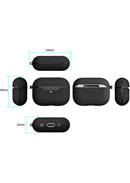 Airpods Pro 3 Ile Uyumlu Deri Desenlive Magsafe Destekli Şık Airbag-03 Silikon Kılıf fırsatları