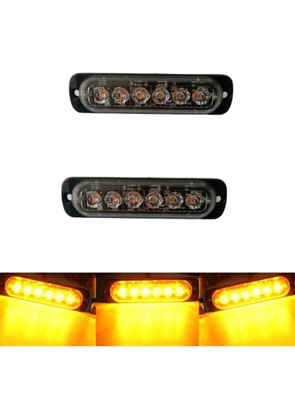 2 Adet LED Strobe Uyarı Işığı Araba Trafik Işığı 12V 24V Sarı Işık (Yurt Dışından)