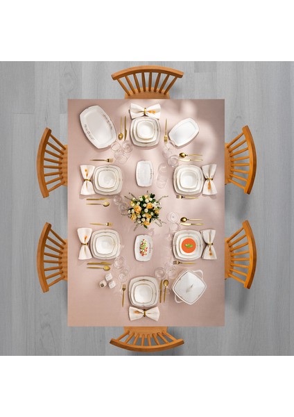 Bone Yeni Mimoza 60 Parça Yemek Takımı Platin Y.kare modelleri