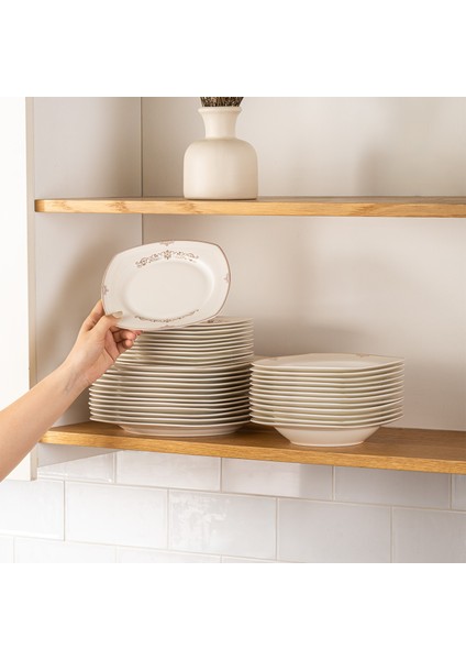 Bone Yeni Mimoza 60 Parça Yemek Takımı Platin Y.kare fırsatları