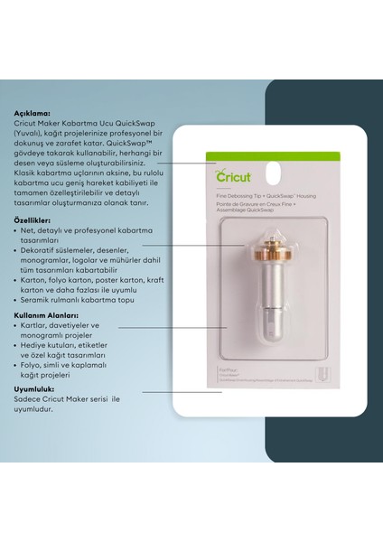 Crıcut 2006835 Maker Kabartma Ucu Quickswap (Yuvalı) fırsatları