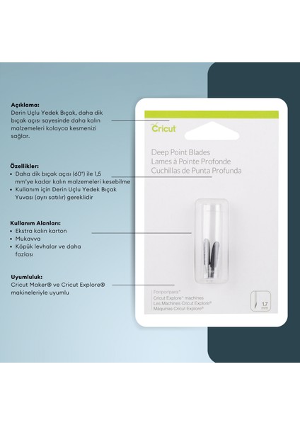 Crıcut 2003535 Explore Maker Derin Uçlu Yedek Bıçak 2li fırsatları