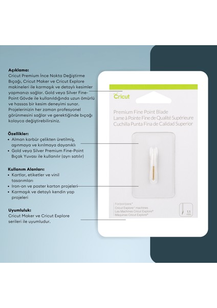 Crıcut 2007300 Explore Maker Premıum Ince Nokta Değiştirme Bıçağı fırsatları