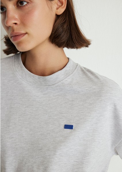 Bisiklet Yaka Basic Gri Tişört 1612188-80196