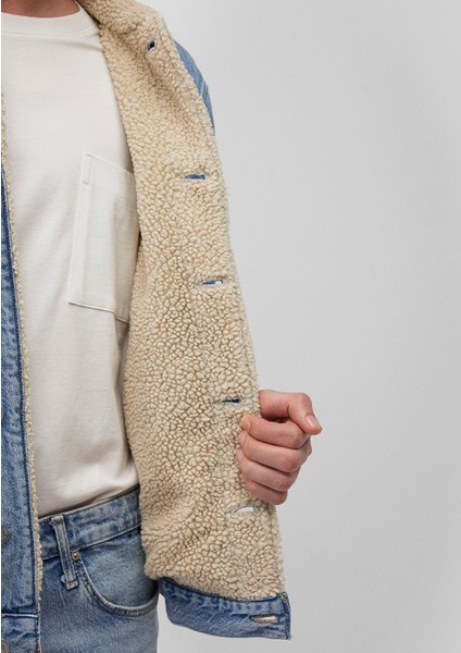 Zander Classic Denim Suni Kürklü Açık Mavi Jean Ceket 0111214-88554