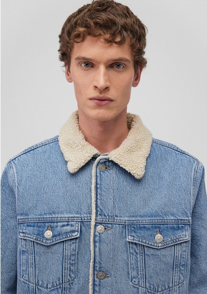 Zander Classic Denim Suni Kürklü Açık Mavi Jean Ceket 0111214-88554