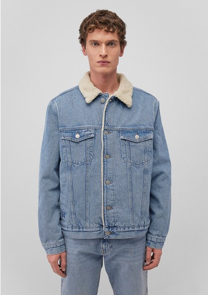 Zander Classic Denim Suni Kürklü Açık Mavi Jean Ceket 0111214-88554