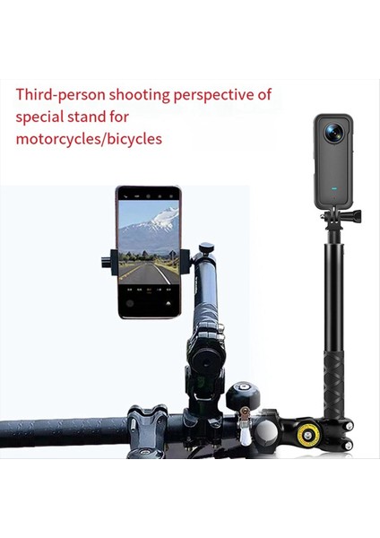 Ayarlanabilir Motosiklet Gidonu Dağı Gopro, Djı, INSTA360 Kameralar Görünmez Selfie Sopa Monopod (Yurt Dışından) fiyatları
