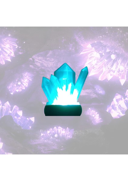 Mavi Kristal LED Gece Lambası Hafif ve Şık Tasarım (Spektrum Efektli)