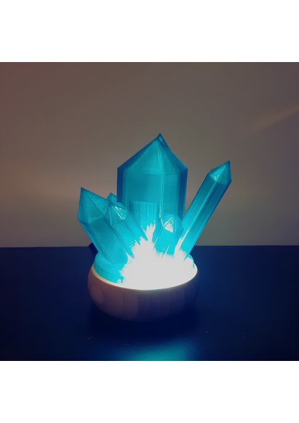 Mavi Kristal LED Gece Lambası Hafif ve Şık Tasarım (Spektrum Efektli) modelleri