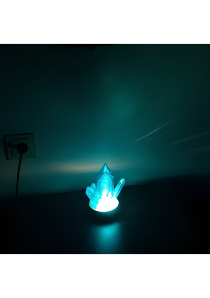 Mavi Kristal LED Gece Lambası Hafif ve Şık Tasarım (Spektrum Efektli) indirimleri
